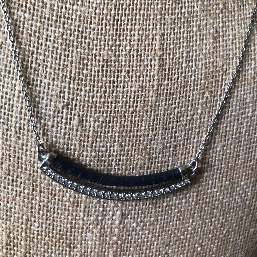 Hero Metal + Leather Crescent Necklace